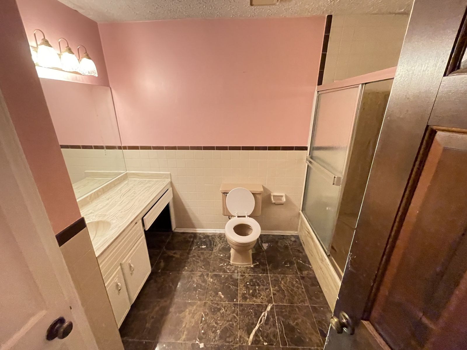 Before: original bath, from one of Wesley’s own projects